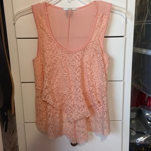 Ruffle light pink tank top!